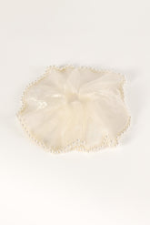 Astoria Pearl Hair Tie - Black Cream